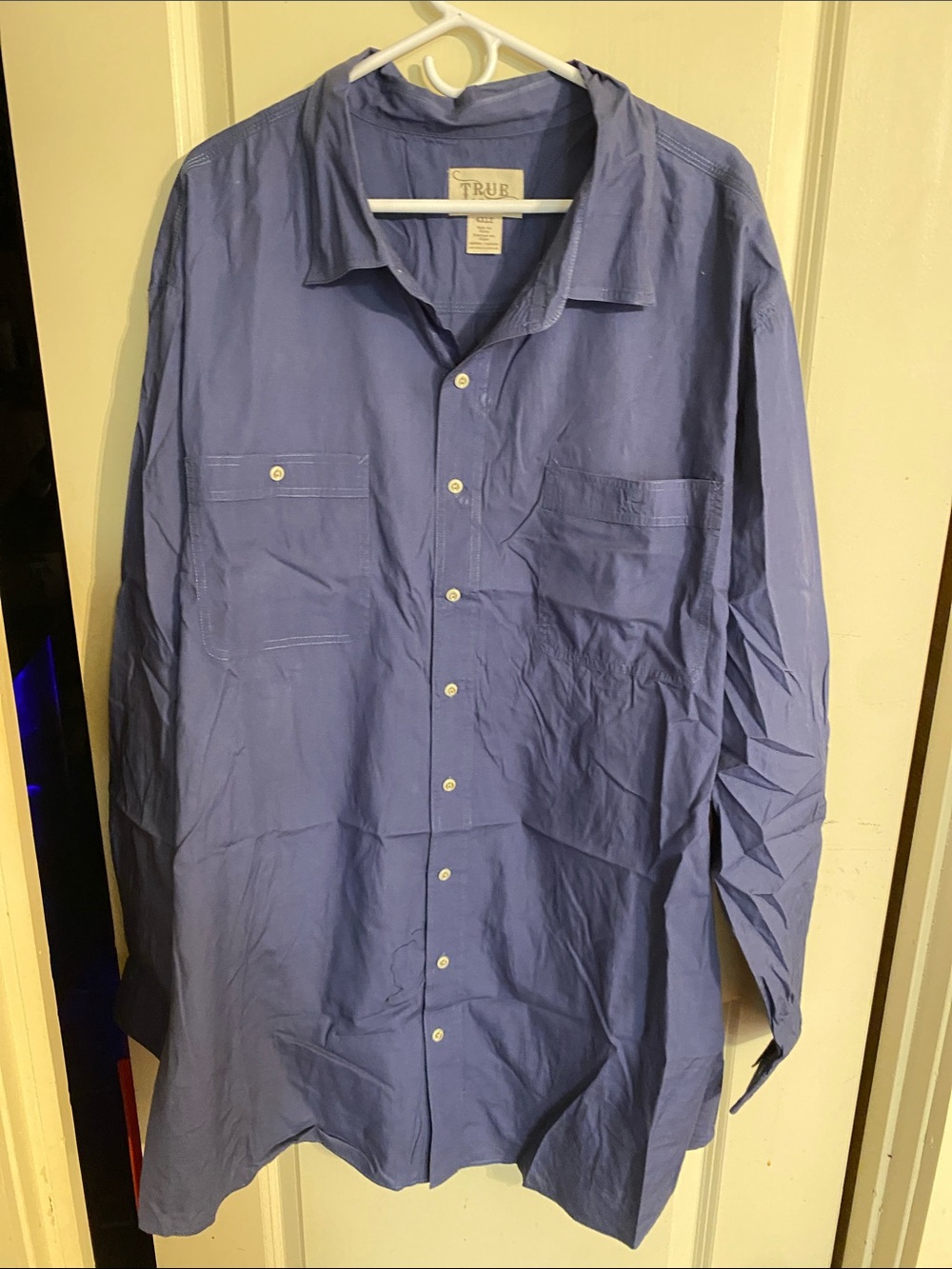 True Nation Relaxed Fit Long-Sleeve Dress Shirt in Periwinkle
